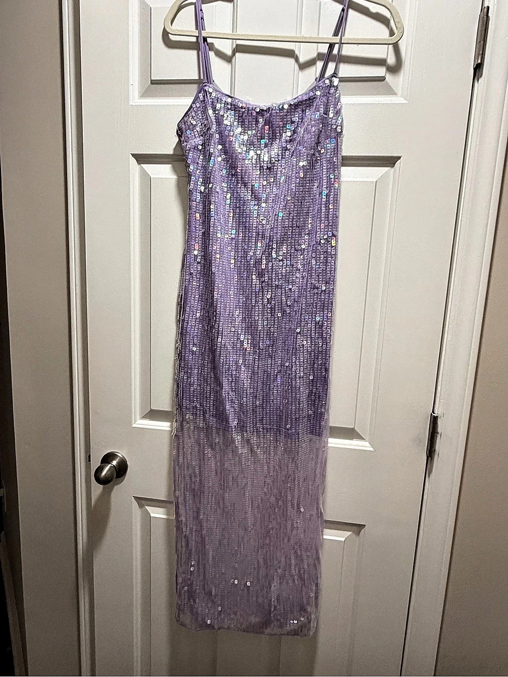 ASTR the Label Sequin Midi Dress in Purple Size Large Like New